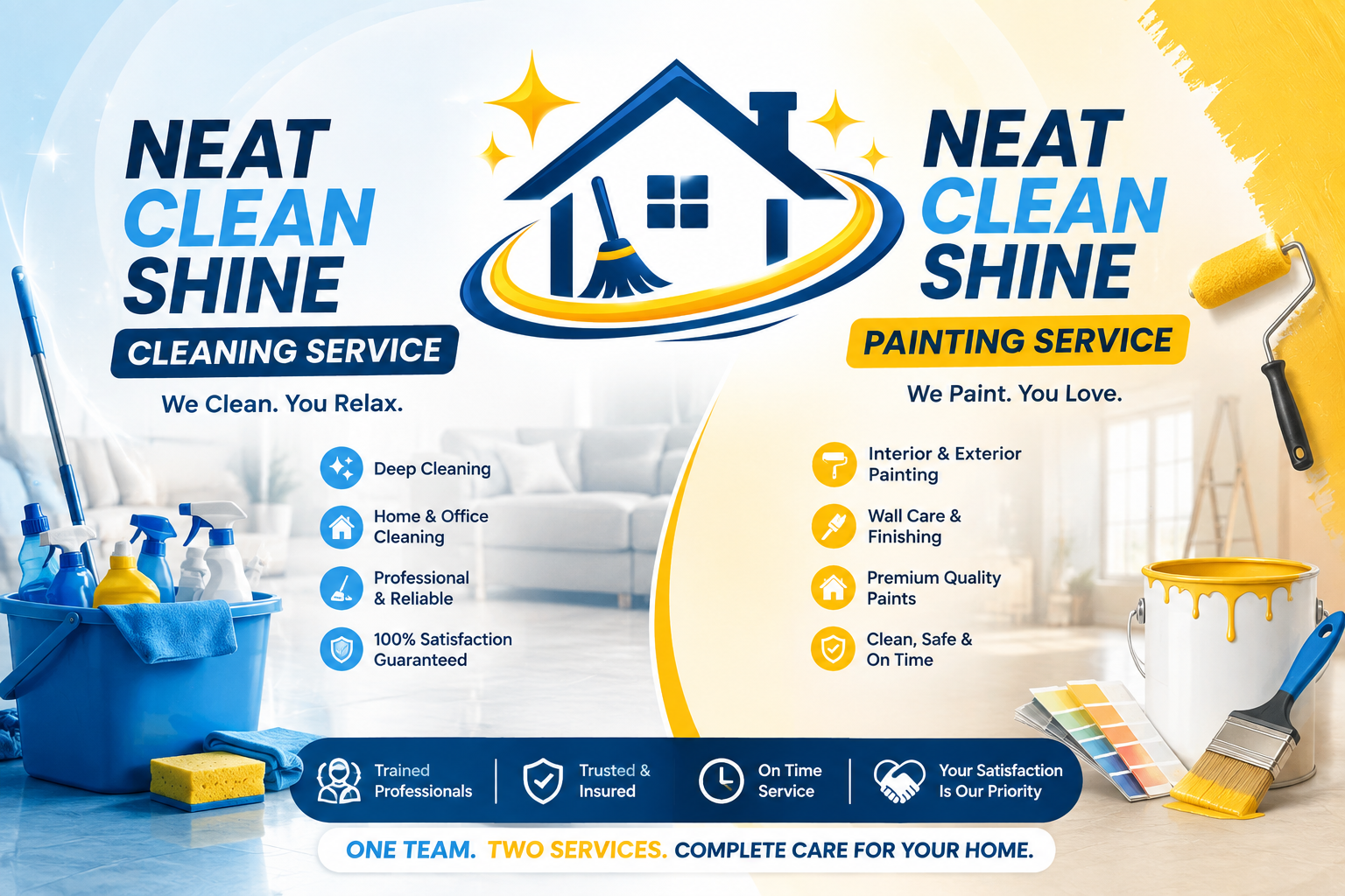 Neat Clean and Shine wall cleaning and painting services